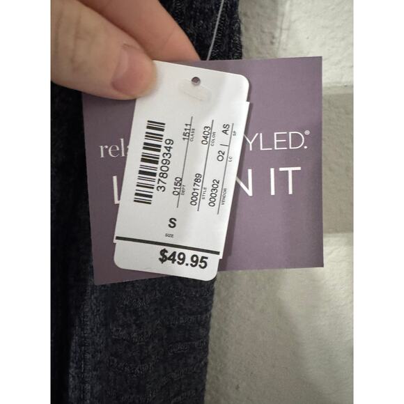 Christopher‎ & Banks Navy Blue Ribbed Lightweight Cowl Neck Sweater Sz Small NWT - Picture 5 of 5